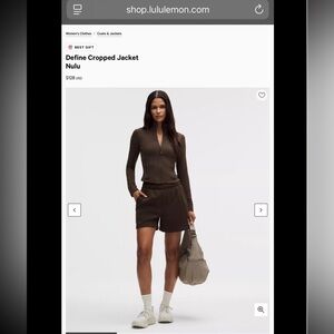 Lululemon Cropped Define SET! Top & Bottom (Size 2 and Color Brown)